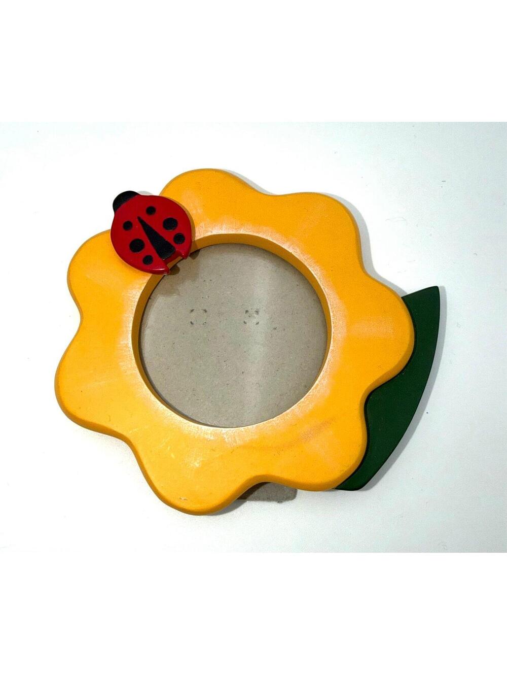 VTG Lady Bug Flower Frame Cottage Core Whymsy